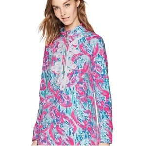 Lilly Pulitzer Skipper Popover Cosmic Coral Cracked Up Lobster